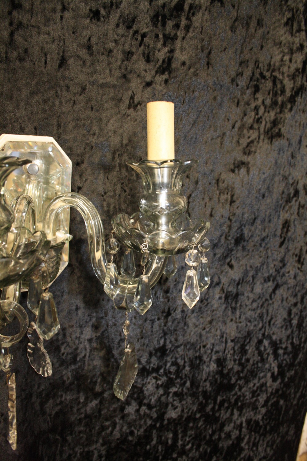 Early 20th century crystal wall bracket View II