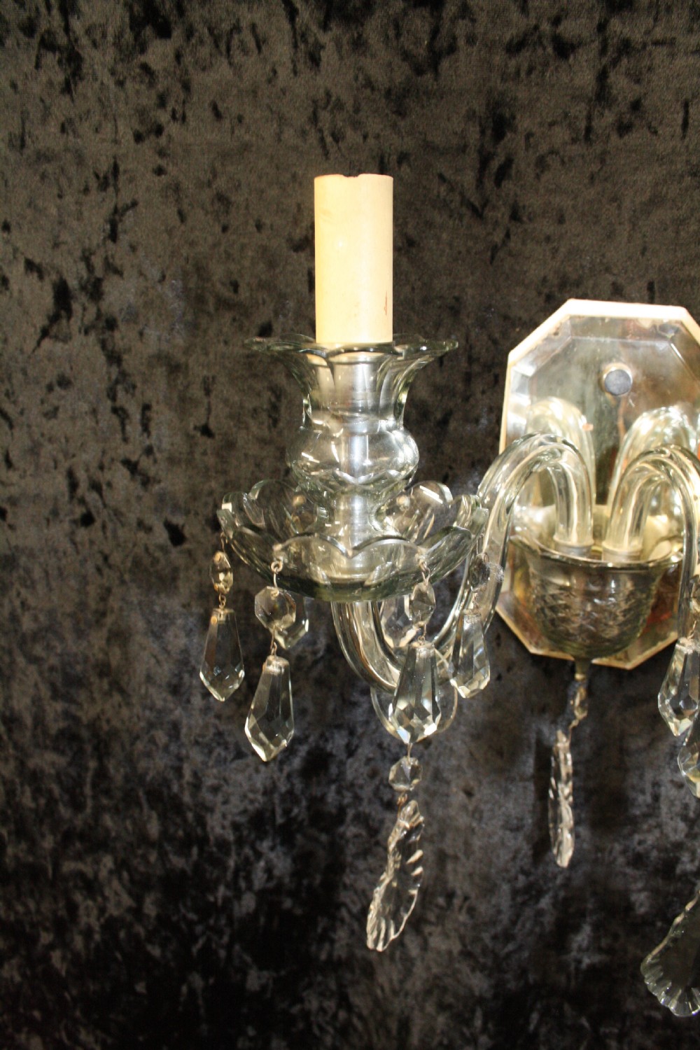 Early 20th century crystal wall bracket View III