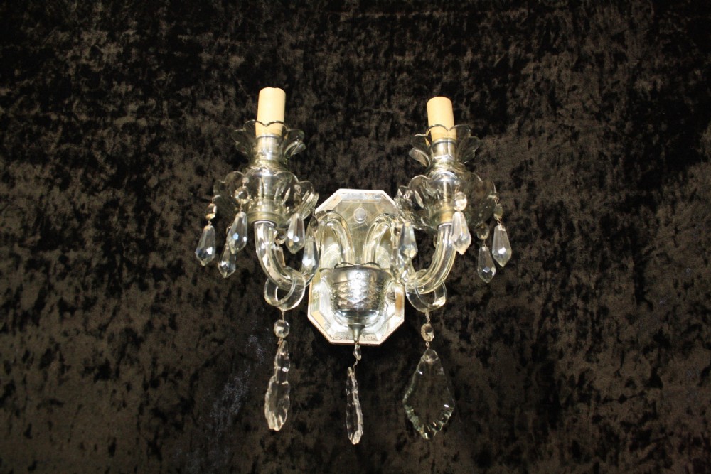 Early 20th century crystal wall bracket View V