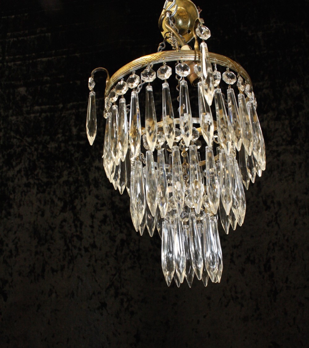 Early 20th century Brass frame spike chandelier View III