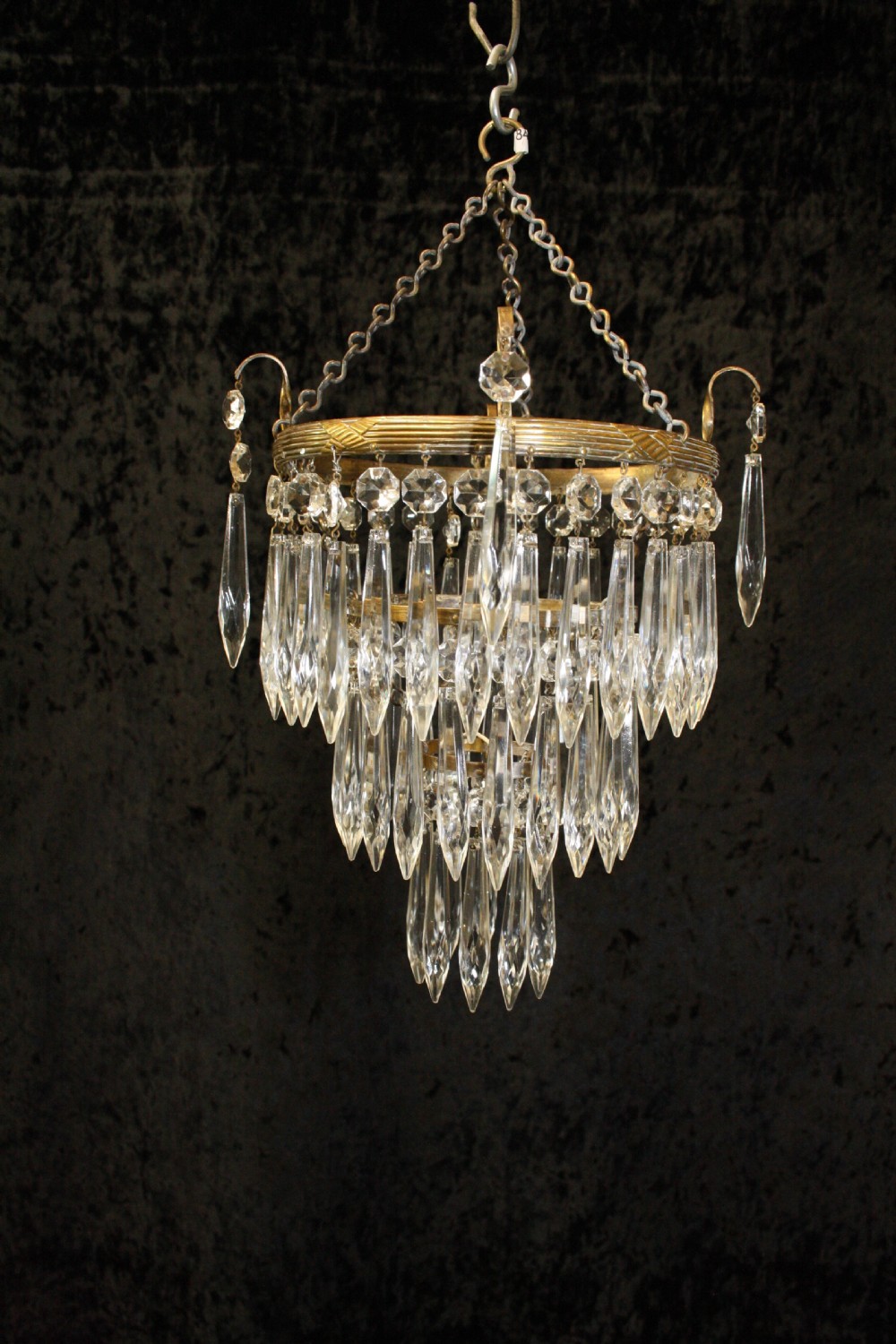 Early 20th century Brass frame spike chandelier View IV