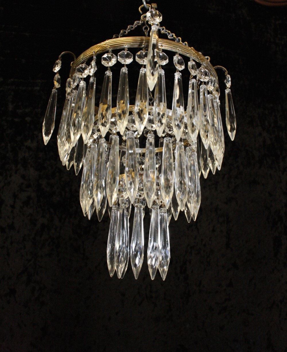 Early 20th century Brass frame spike chandelier View VI