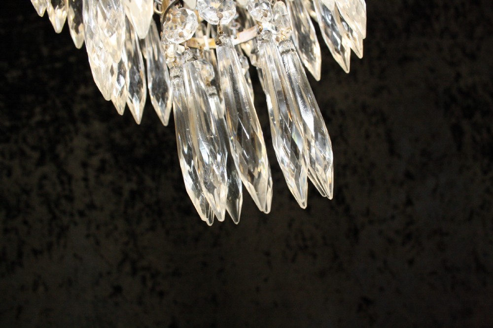 Early 20th century Brass frame spike chandelier View VII
