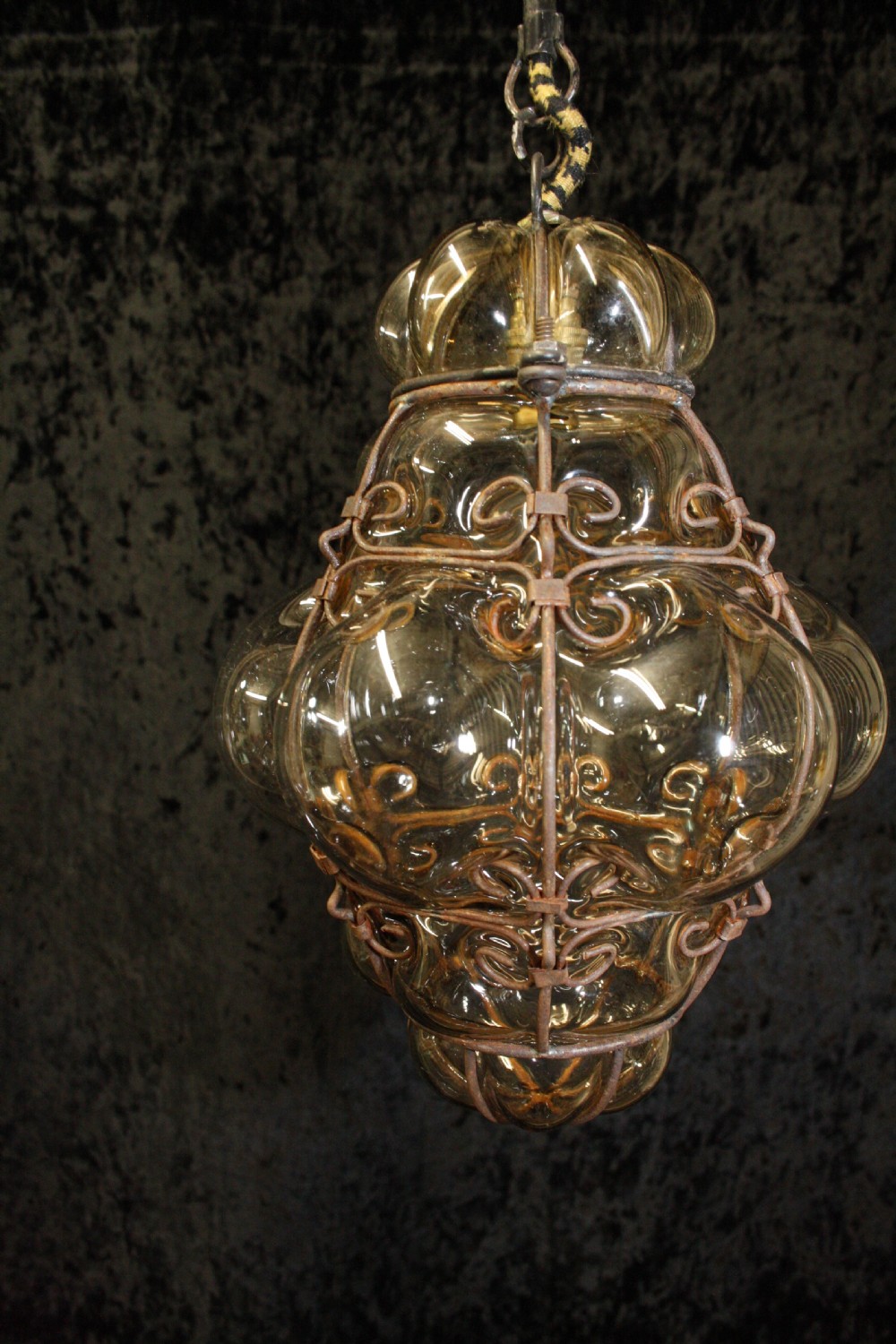 Early 20th century French Glass hall light View II