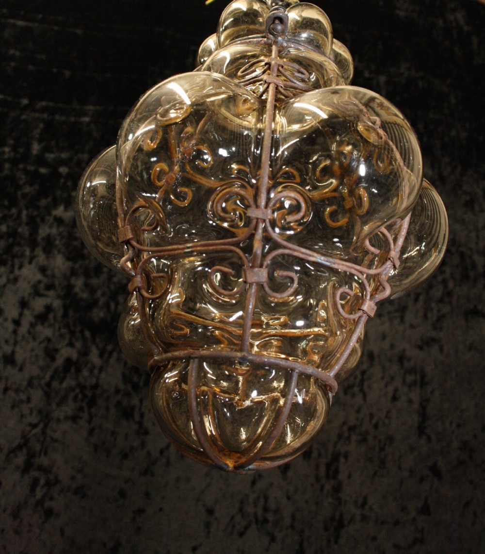 Early 20th century French Glass hall light View III