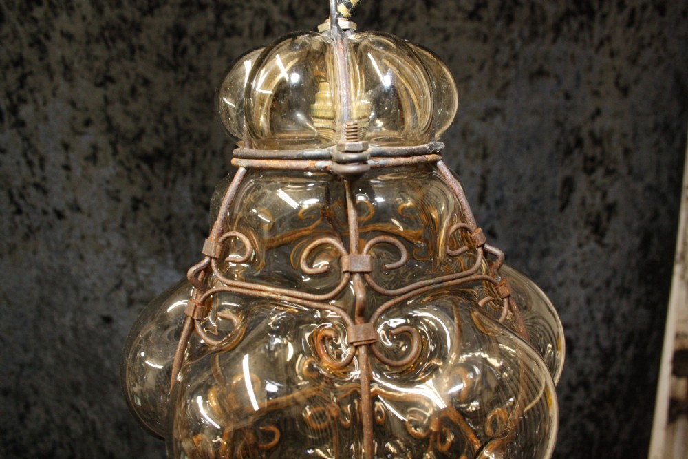 Early 20th century French Glass hall light View IV
