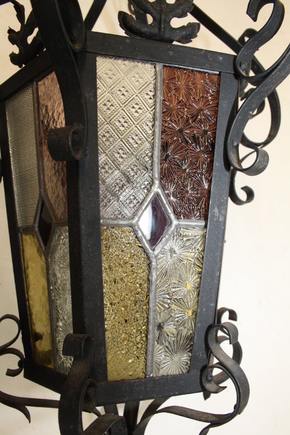 Early 20th century Stained glass porch light View II
