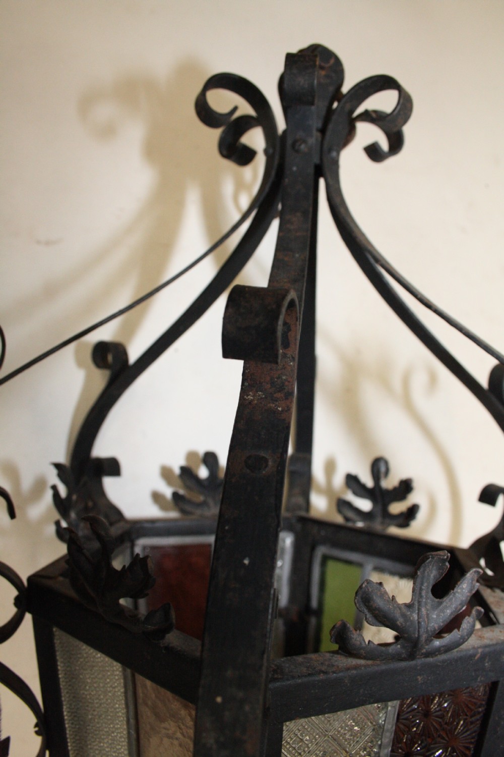 Early 20th century Stained glass porch light View VI