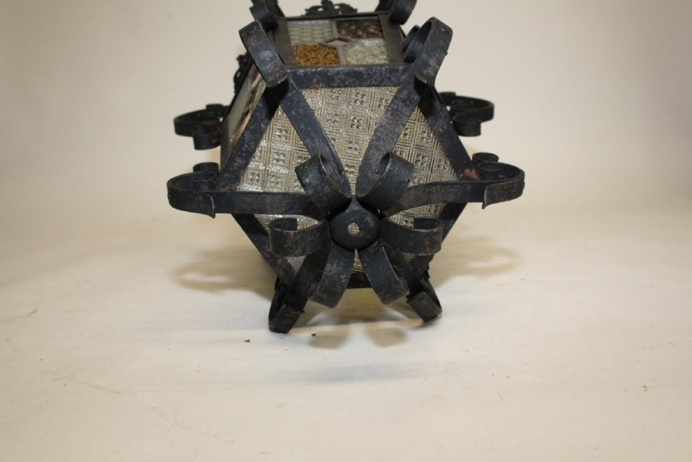 Early 20th century Stained glass porch light View VII