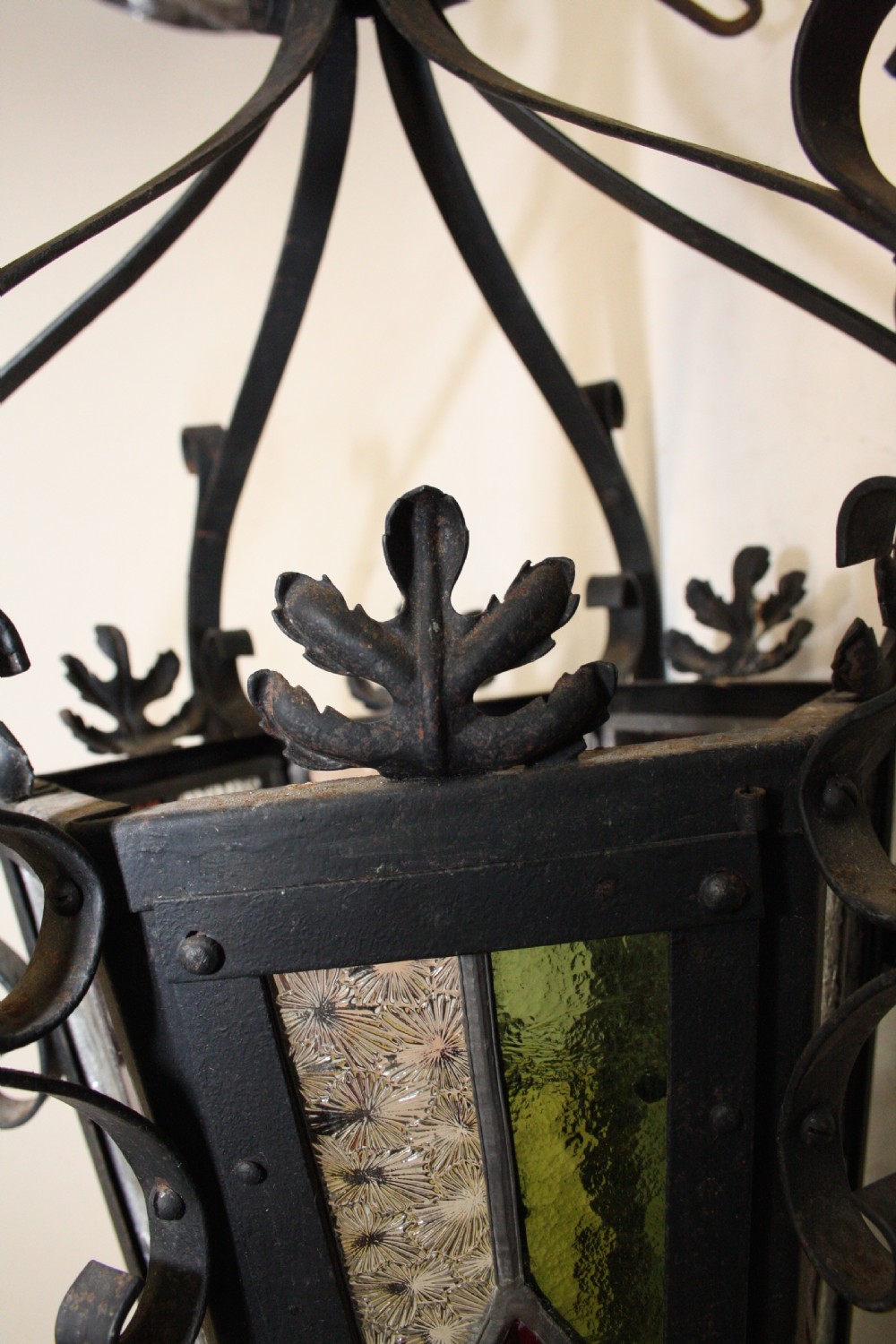 Early 20th century Stained glass porch light View XI