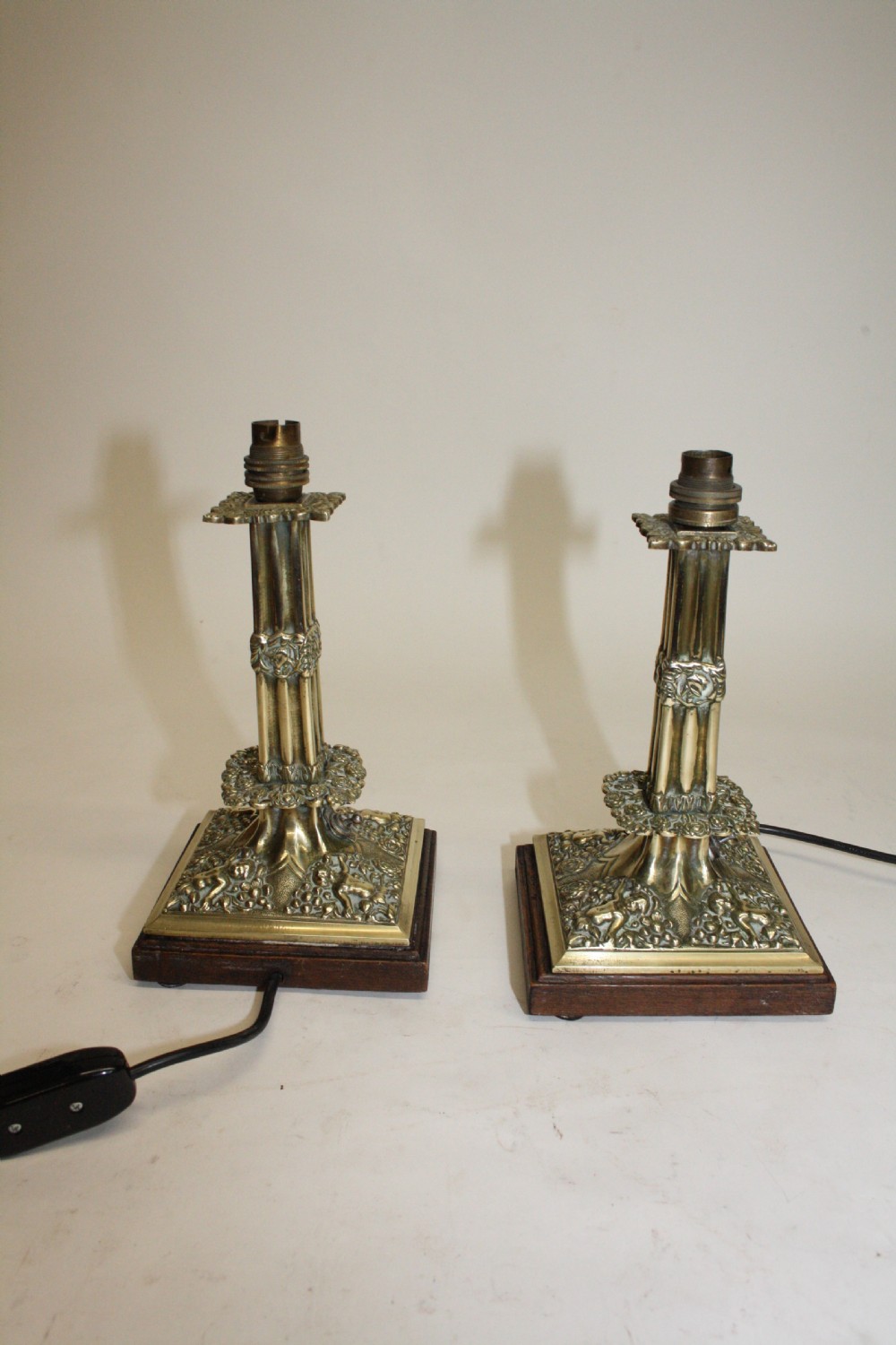 Early 20th century Pair of brass lamps View IV
