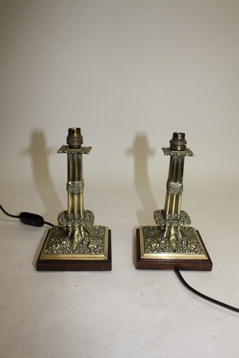 Early 20th century Pair of brass lamps View VI