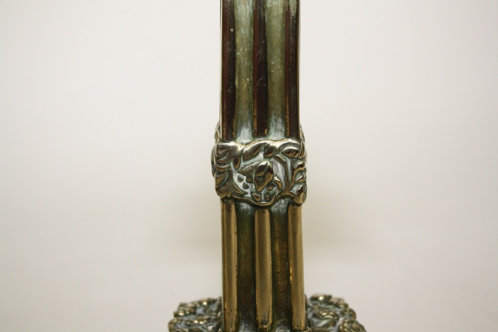 Early 20th century Pair of brass lamps View X