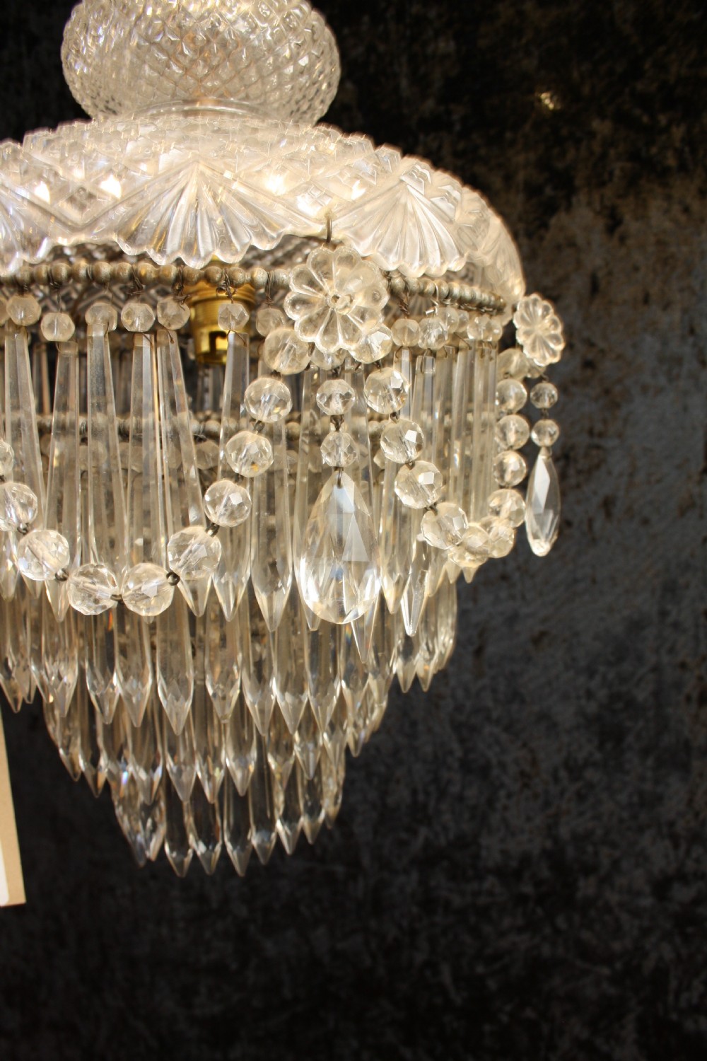 Early 20th century dome top crystal chandelier View II
