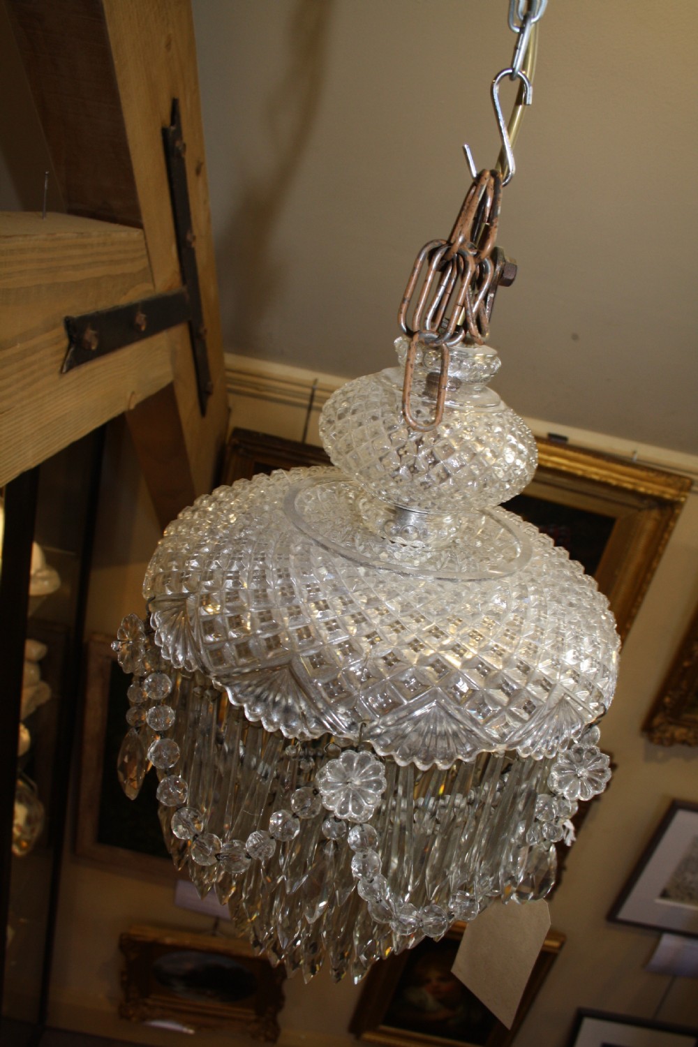 Early 20th century dome top crystal chandelier View III