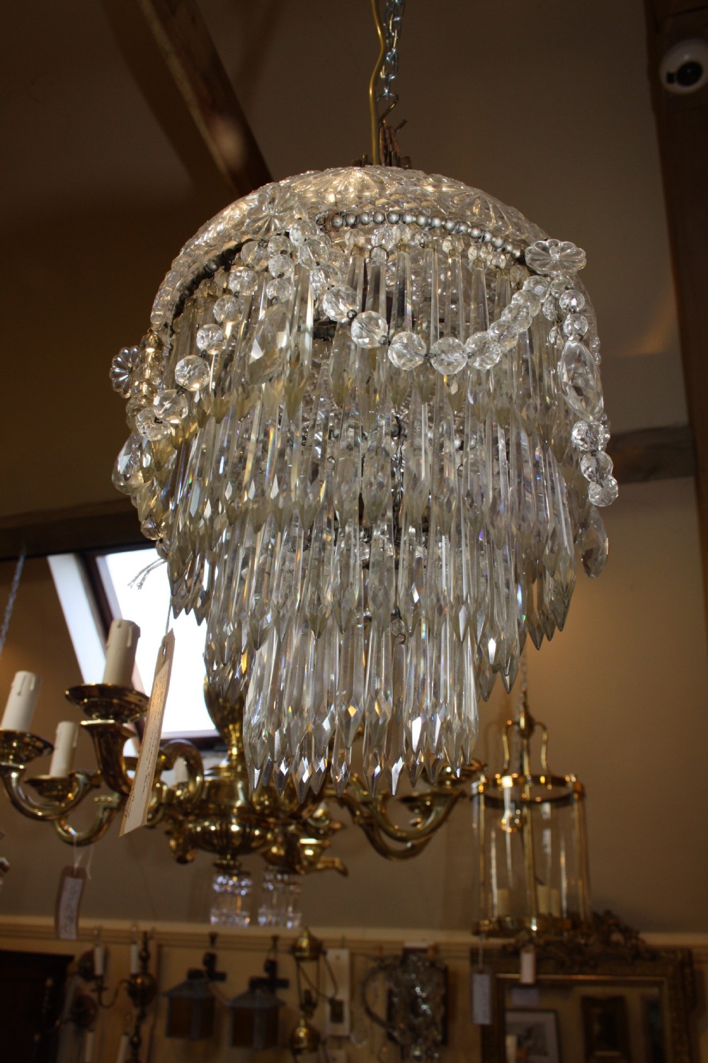 Early 20th century dome top crystal chandelier View IV