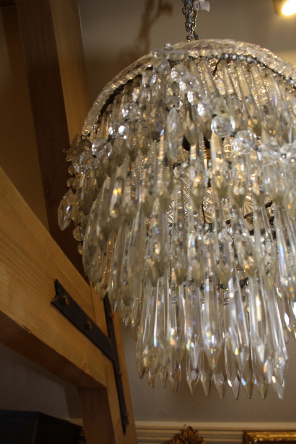 Early 20th century dome top crystal chandelier View V