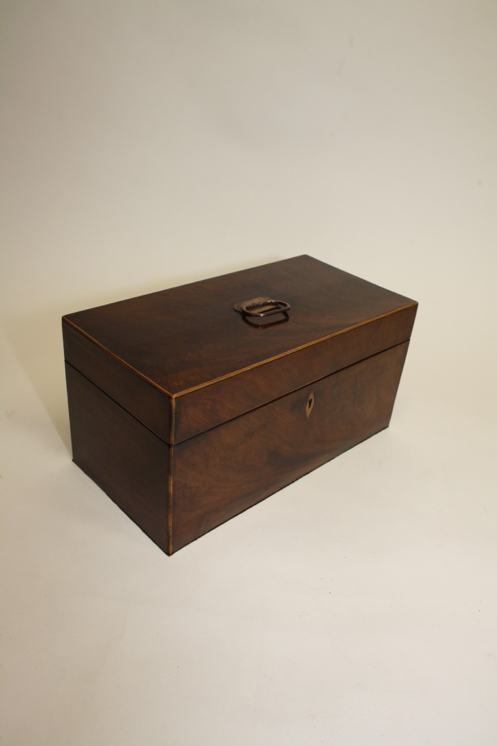 19th Century mahogany tea caddy with bowl
