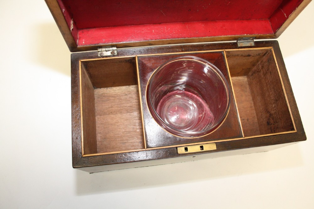 19th Century mahogany tea caddy with bowl View III