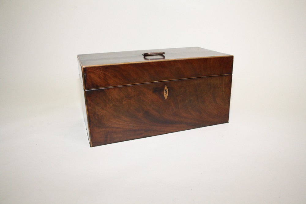 19th Century mahogany tea caddy with bowl View IV