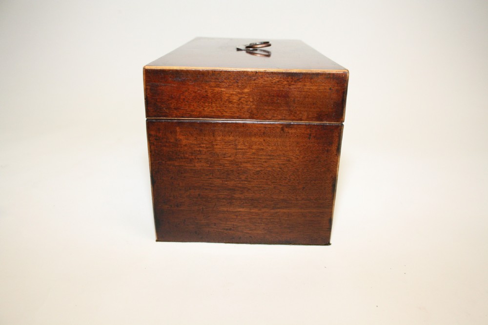 19th Century mahogany tea caddy with bowl View V