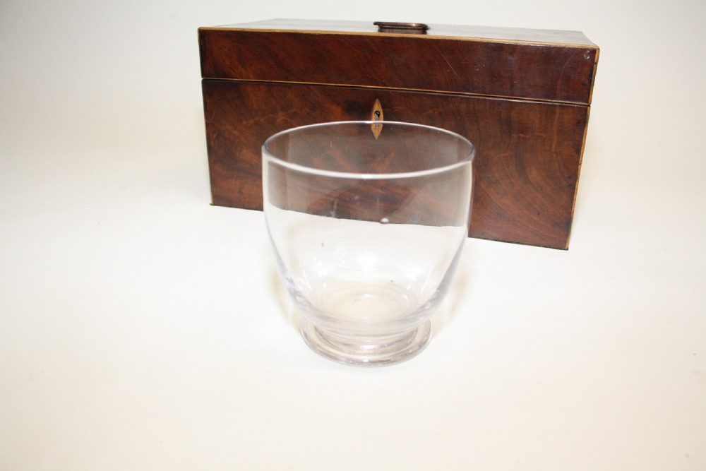 19th Century mahogany tea caddy with bowl View IX