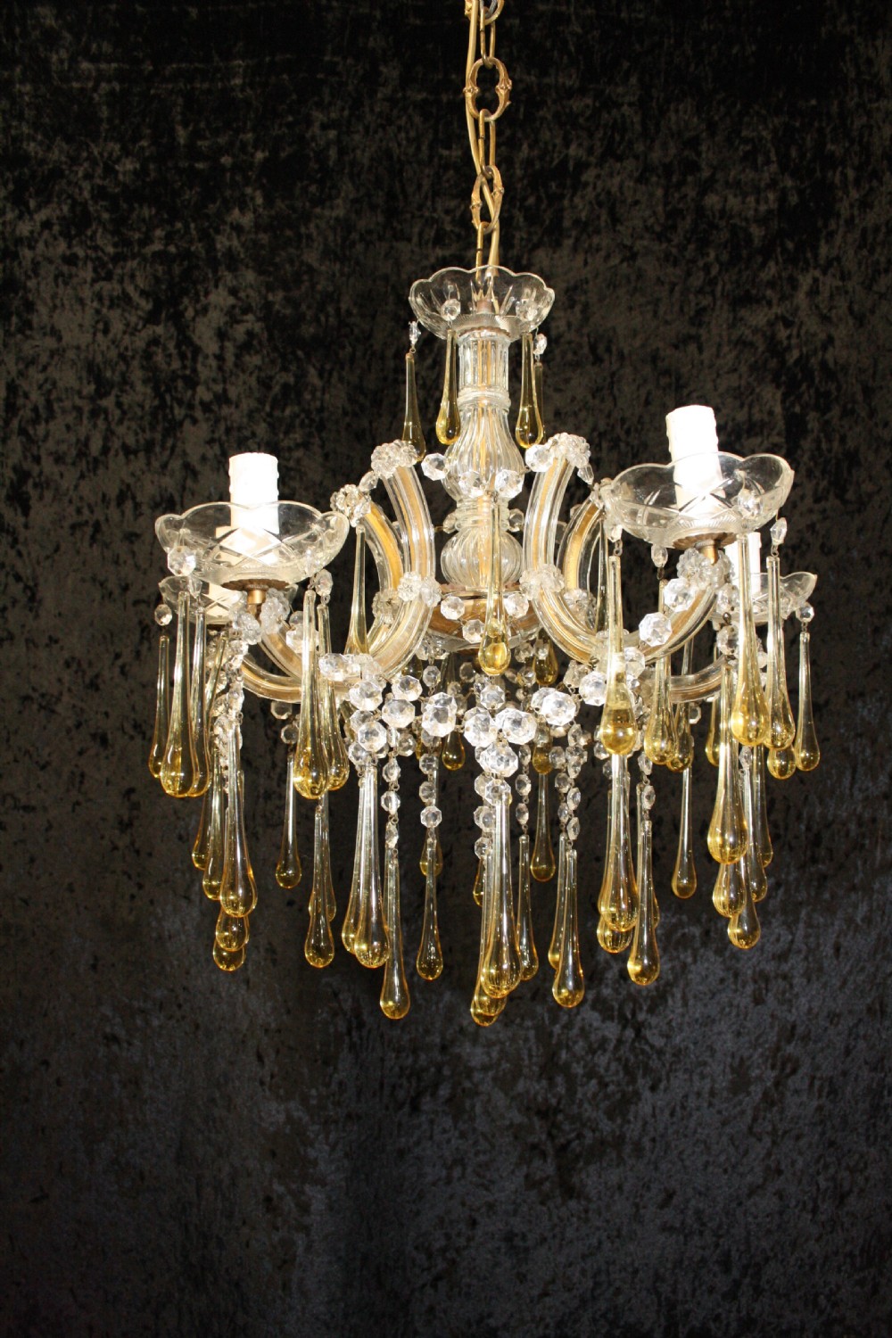 Early 20th century five arm chandelier