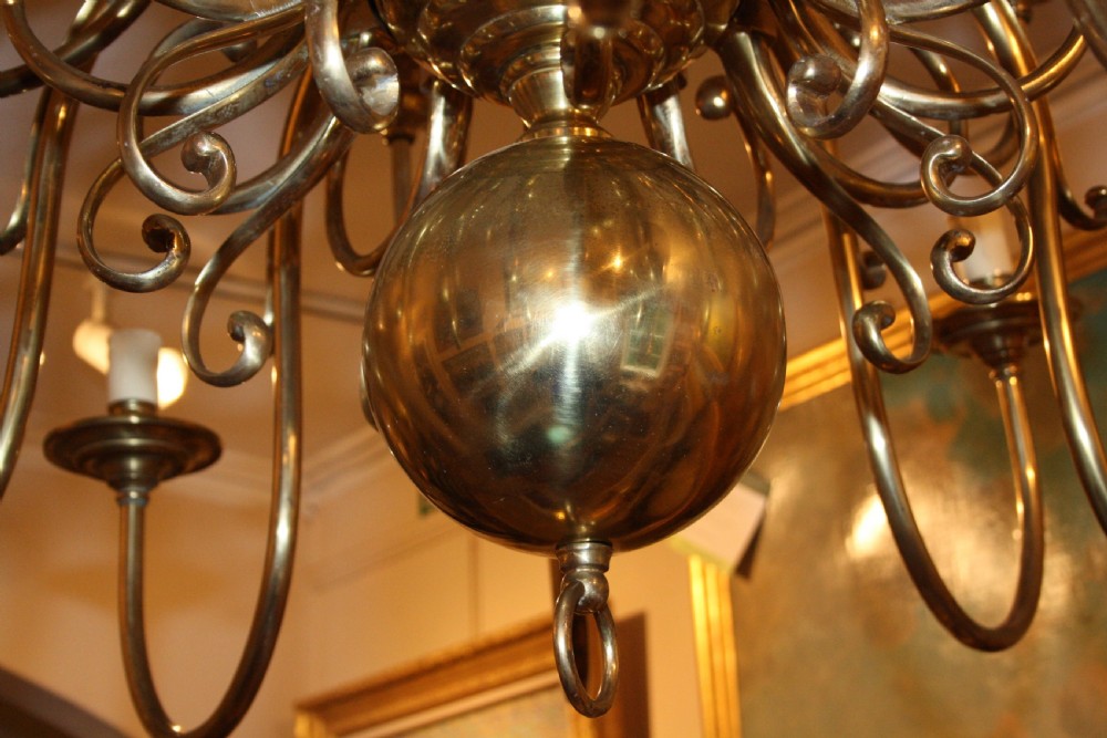 Early 20th century Cromwellian style brass chandelier View III