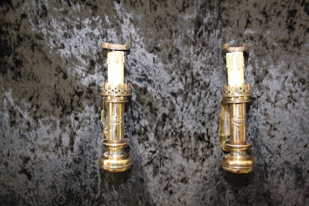 Pair of railcarrage wall lights View II