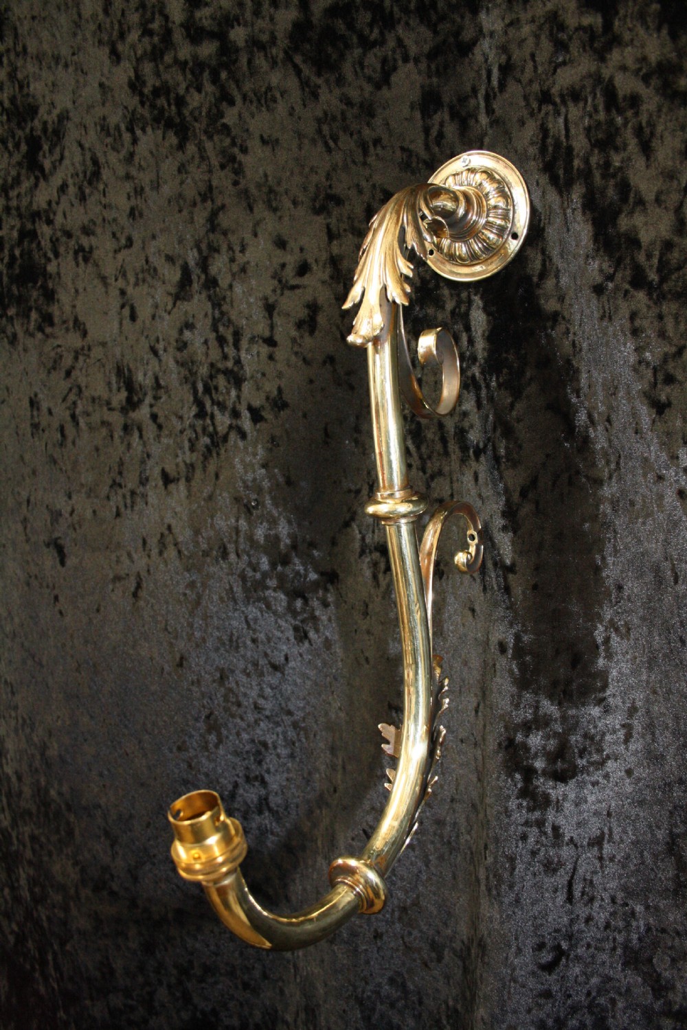 Single brass wall light