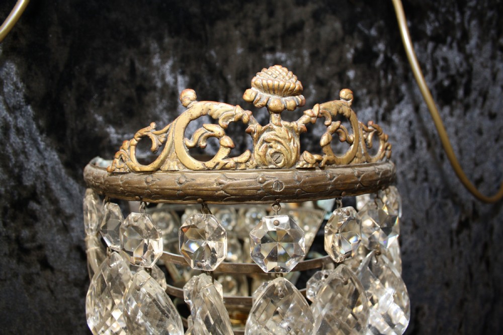 Three early 20th century cut glass wall lights View IV