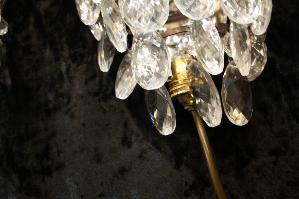 Three early 20th century cut glass wall lights View VII