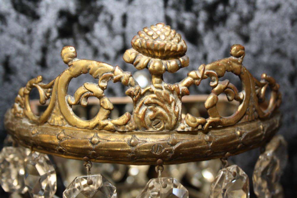 Three early 20th century cut glass wall lights View VIII