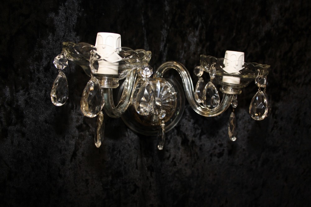 Six early 20th century in cut wall lights View II