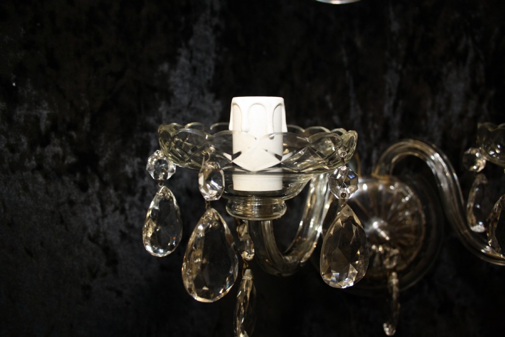 Six early 20th century in cut wall lights View III