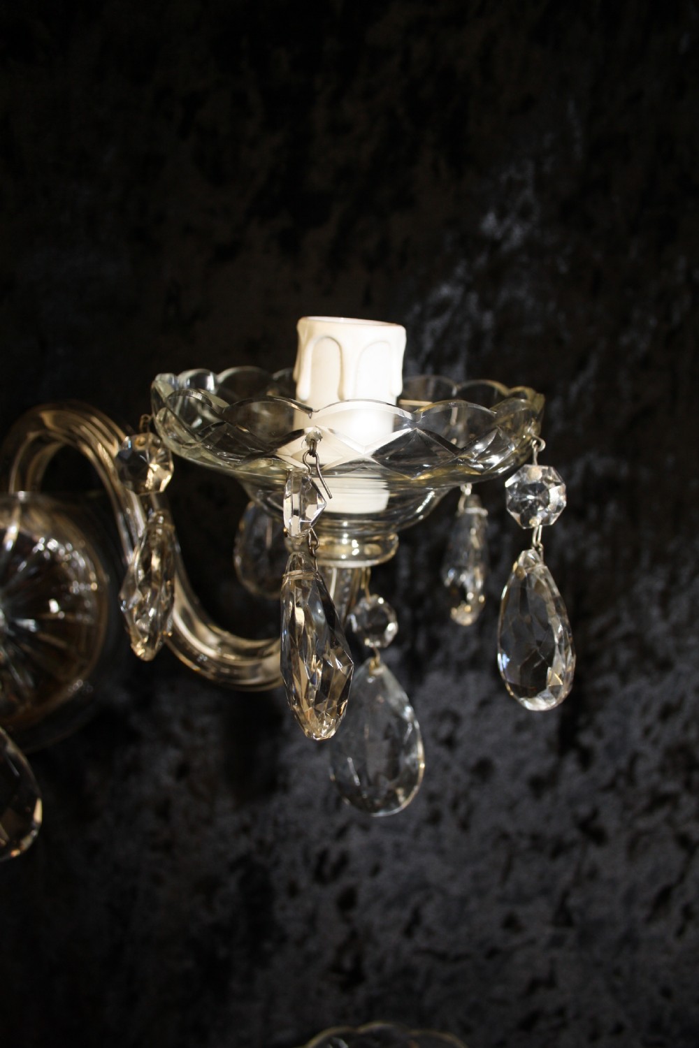 Six early 20th century in cut wall lights View V