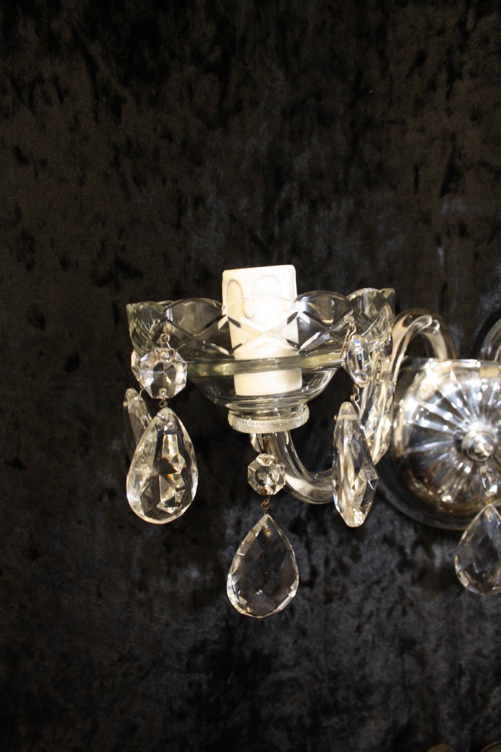 Six early 20th century in cut wall lights View IX