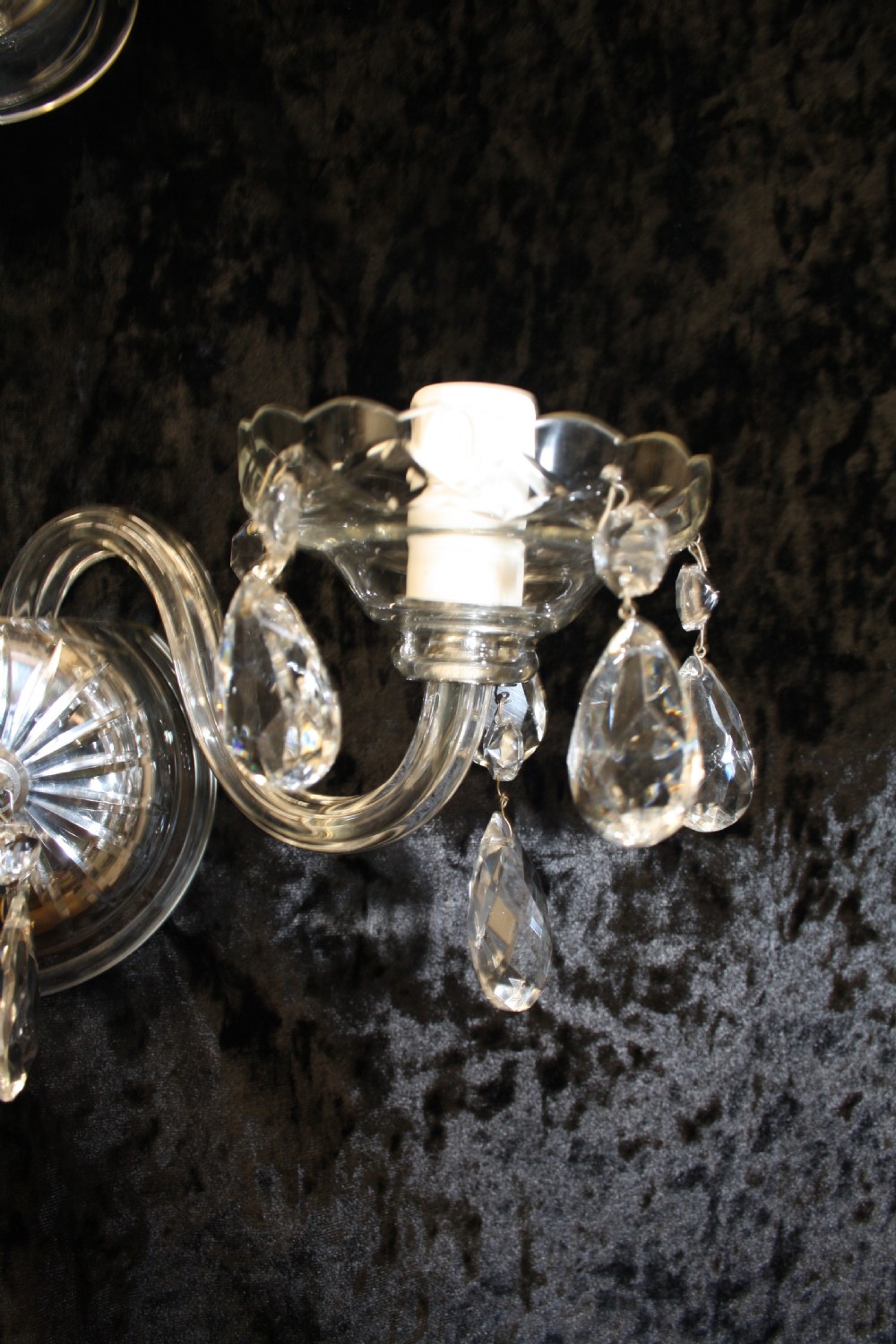 Six early 20th century in cut wall lights View X