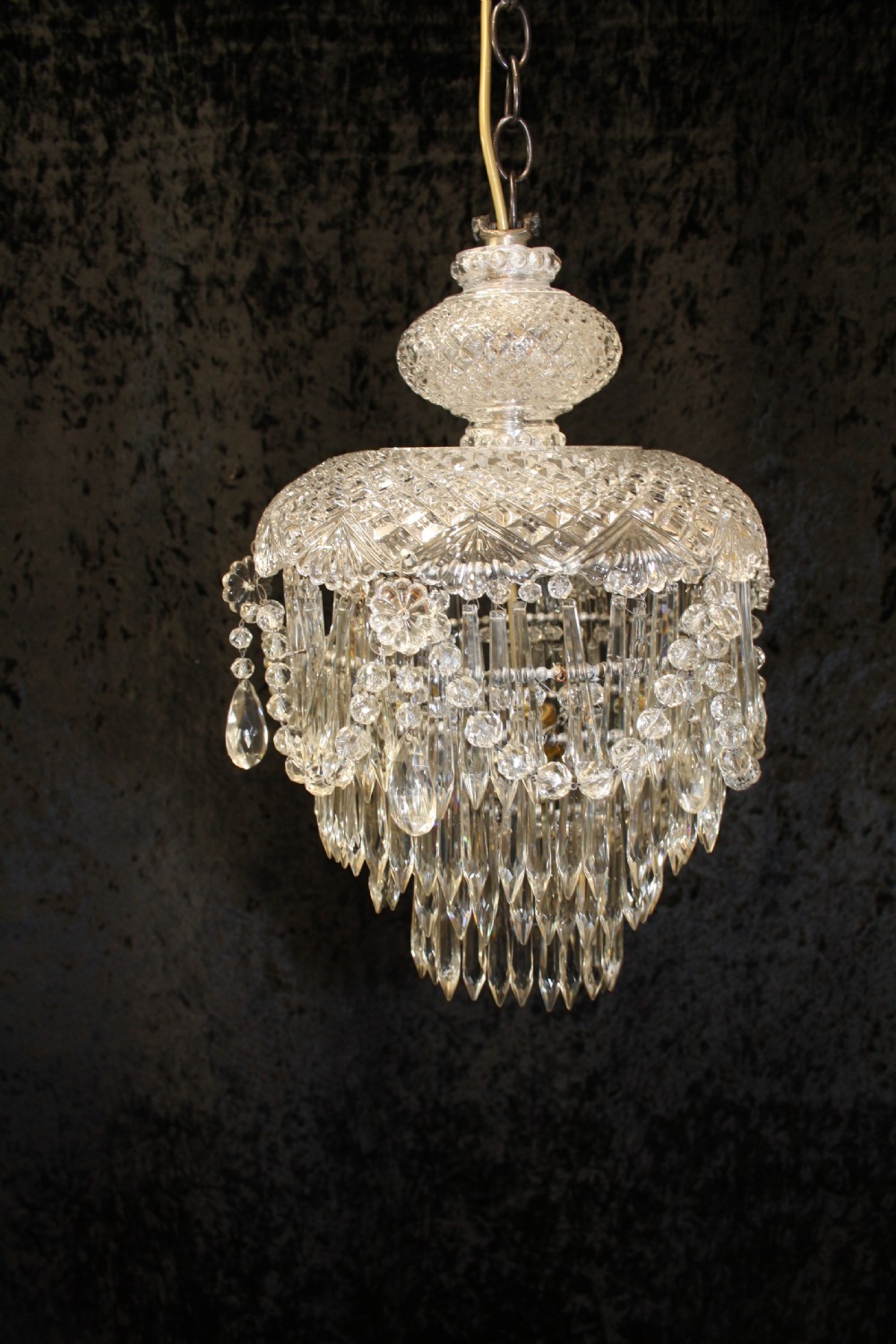 Early 20th century dome top crystal chandelier