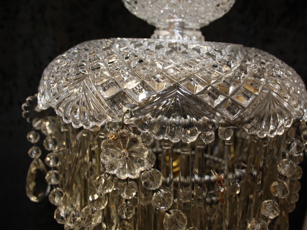 Early 20th century dome top crystal chandelier View III