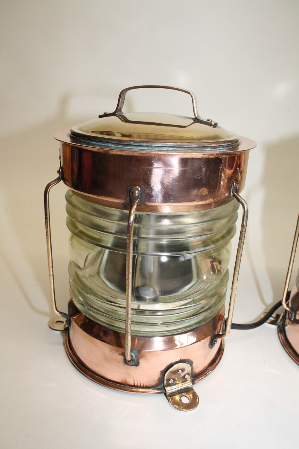 Pair of copper and brass ship lanterns View III