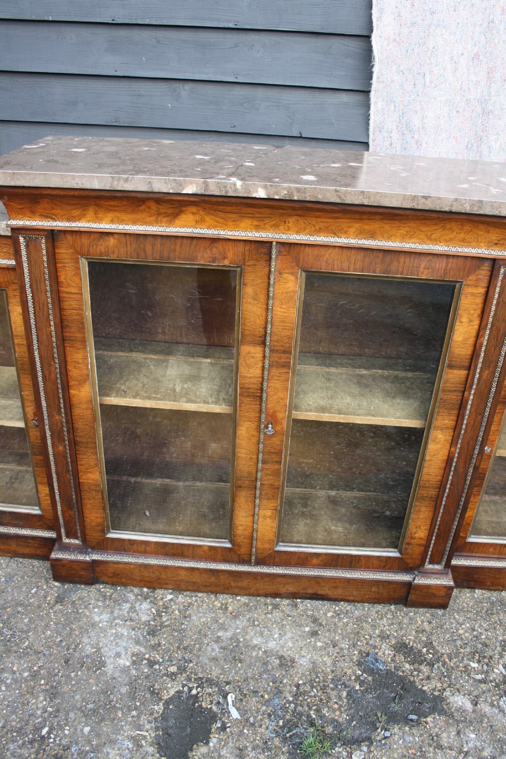 Regency rosewood breakfront bookcase View II