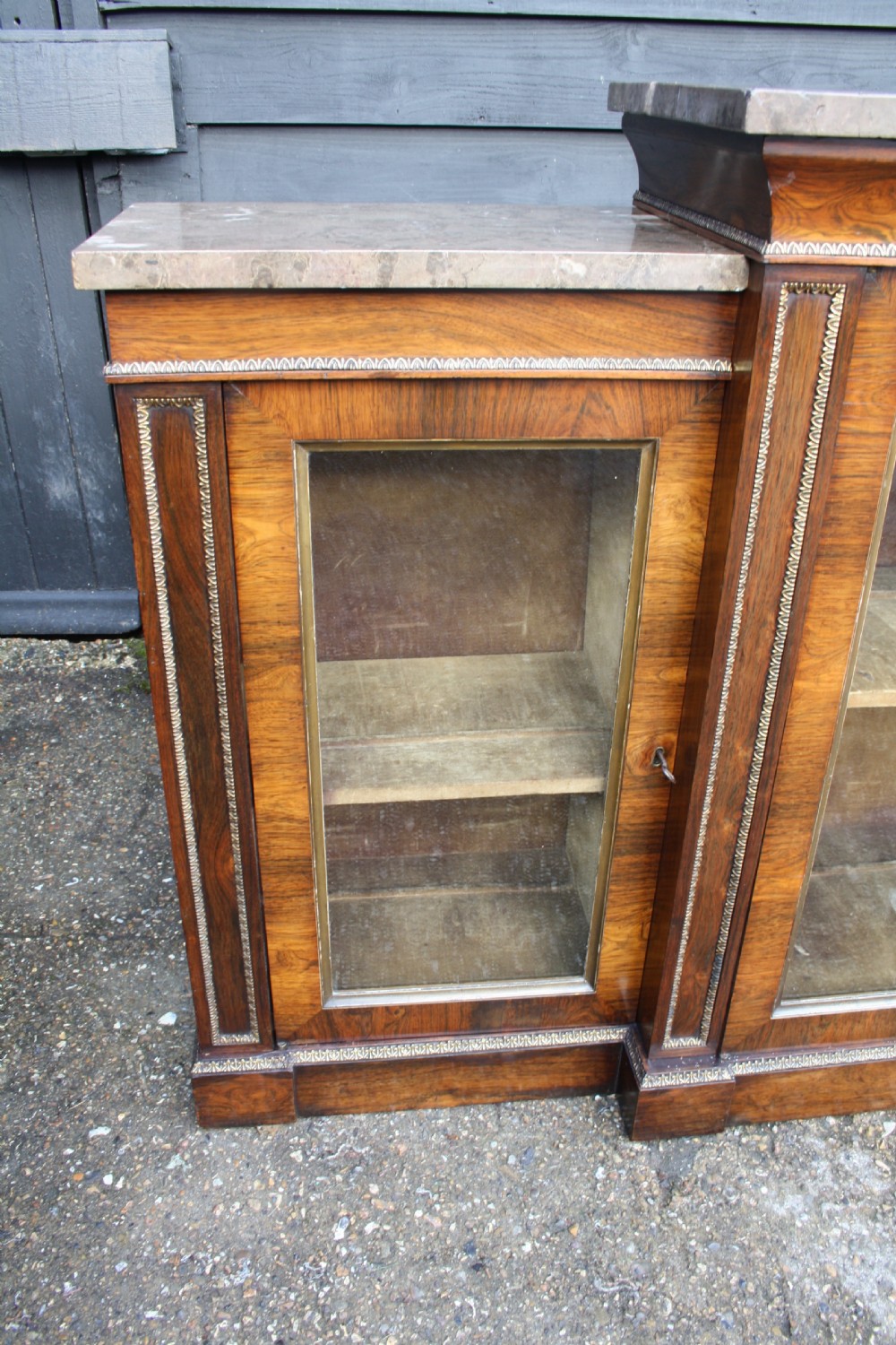 Regency rosewood breakfront bookcase View III