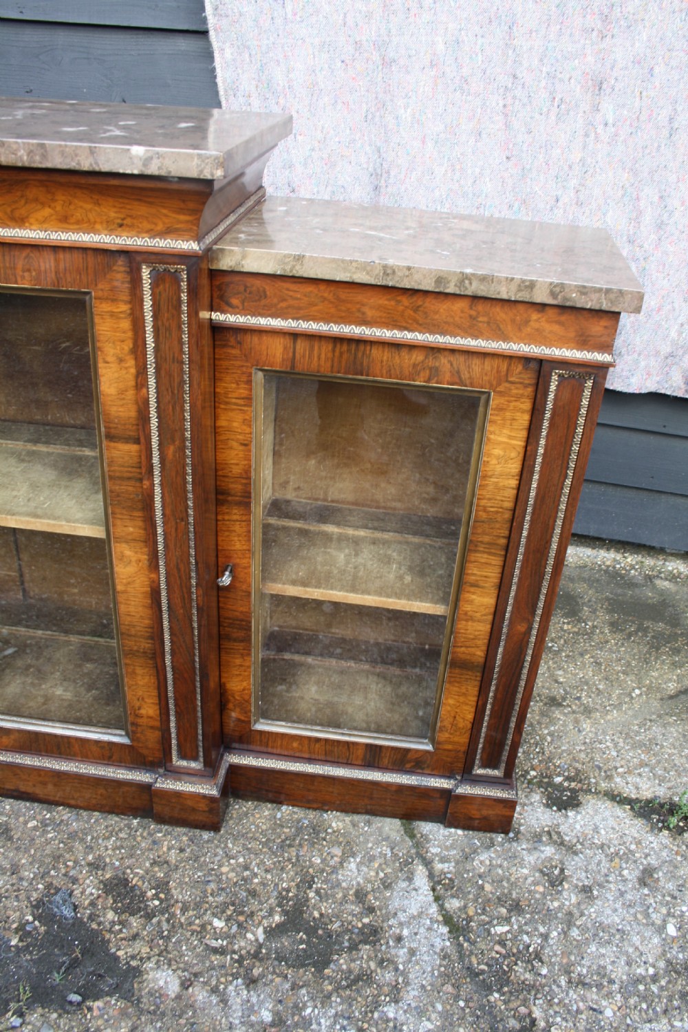 Regency rosewood breakfront bookcase View IV