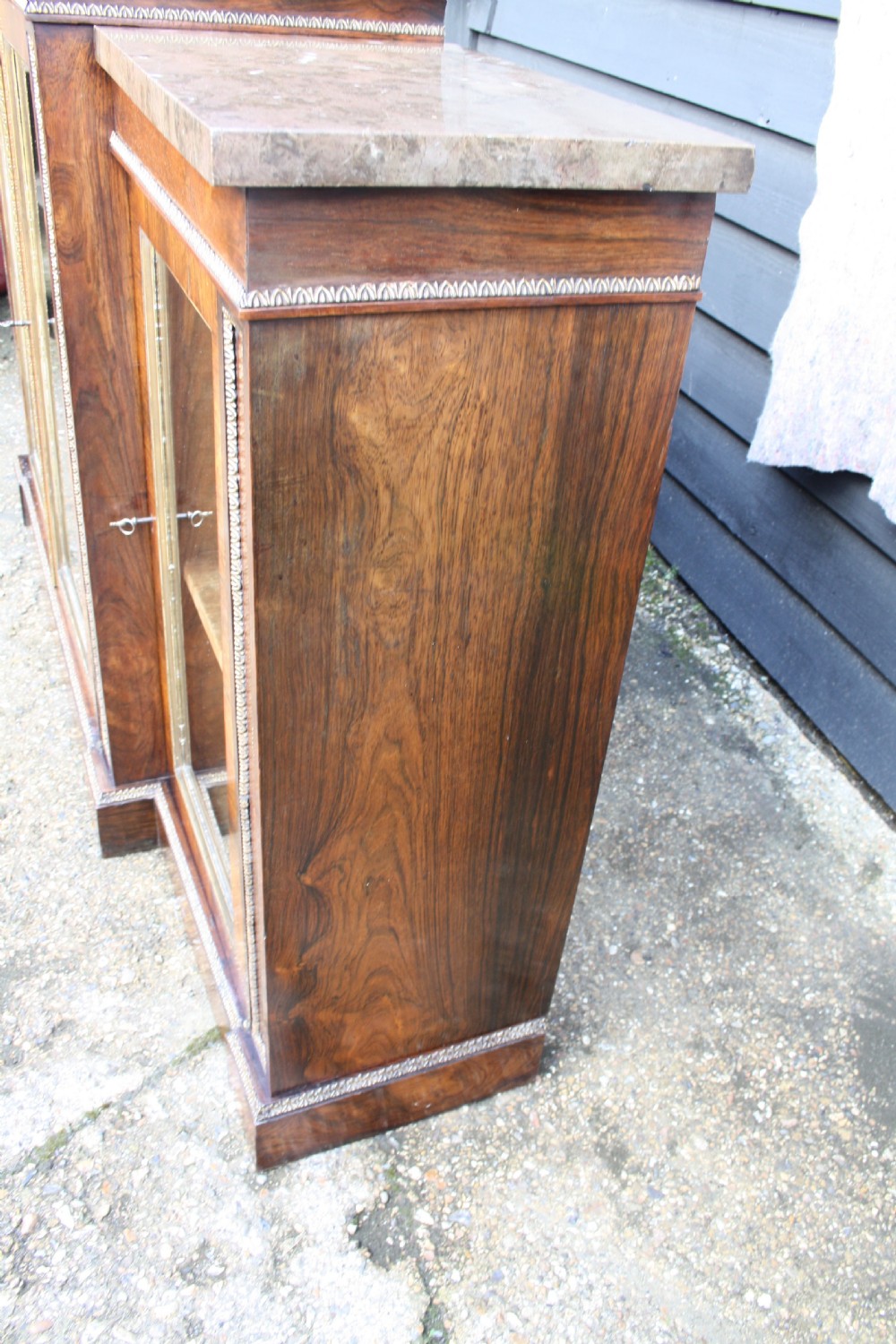 Regency rosewood breakfront bookcase View V