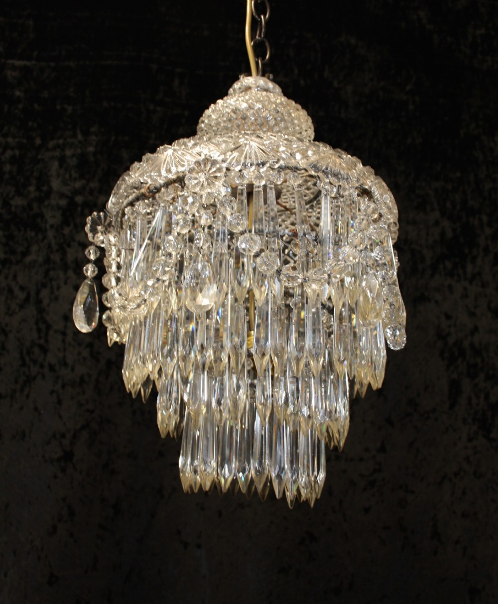 Early 20th century dome top crystal chandelier View IV