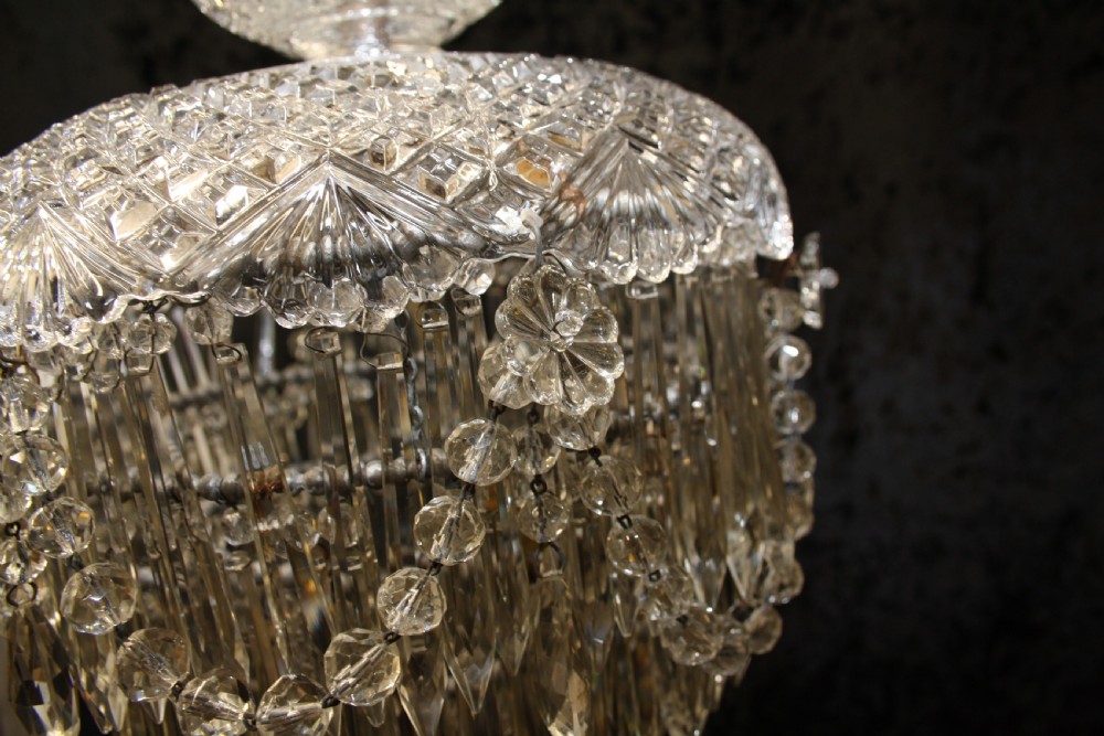 Early 20th century dome top crystal chandelier View VI