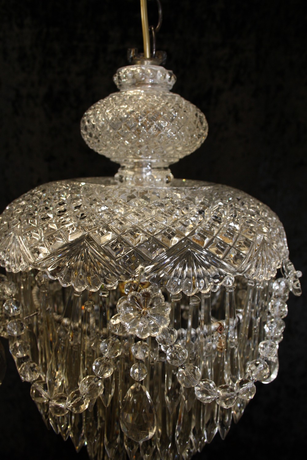 Early 20th century dome top crystal chandelier View VII