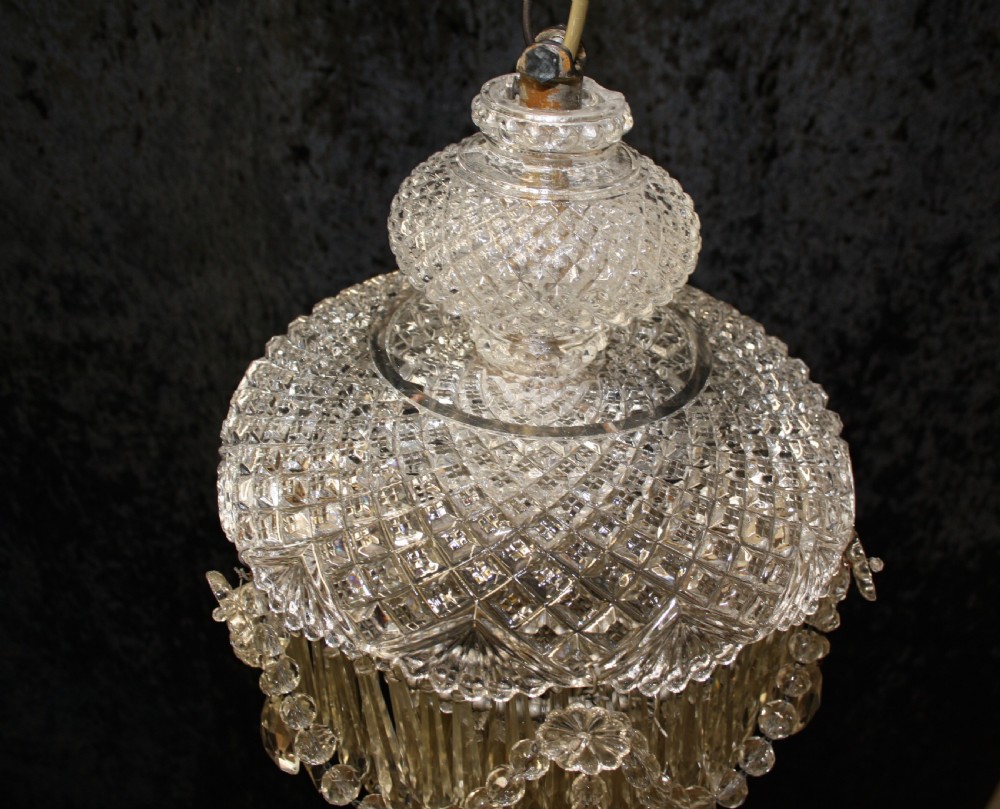 Early 20th century dome top crystal chandelier View IX