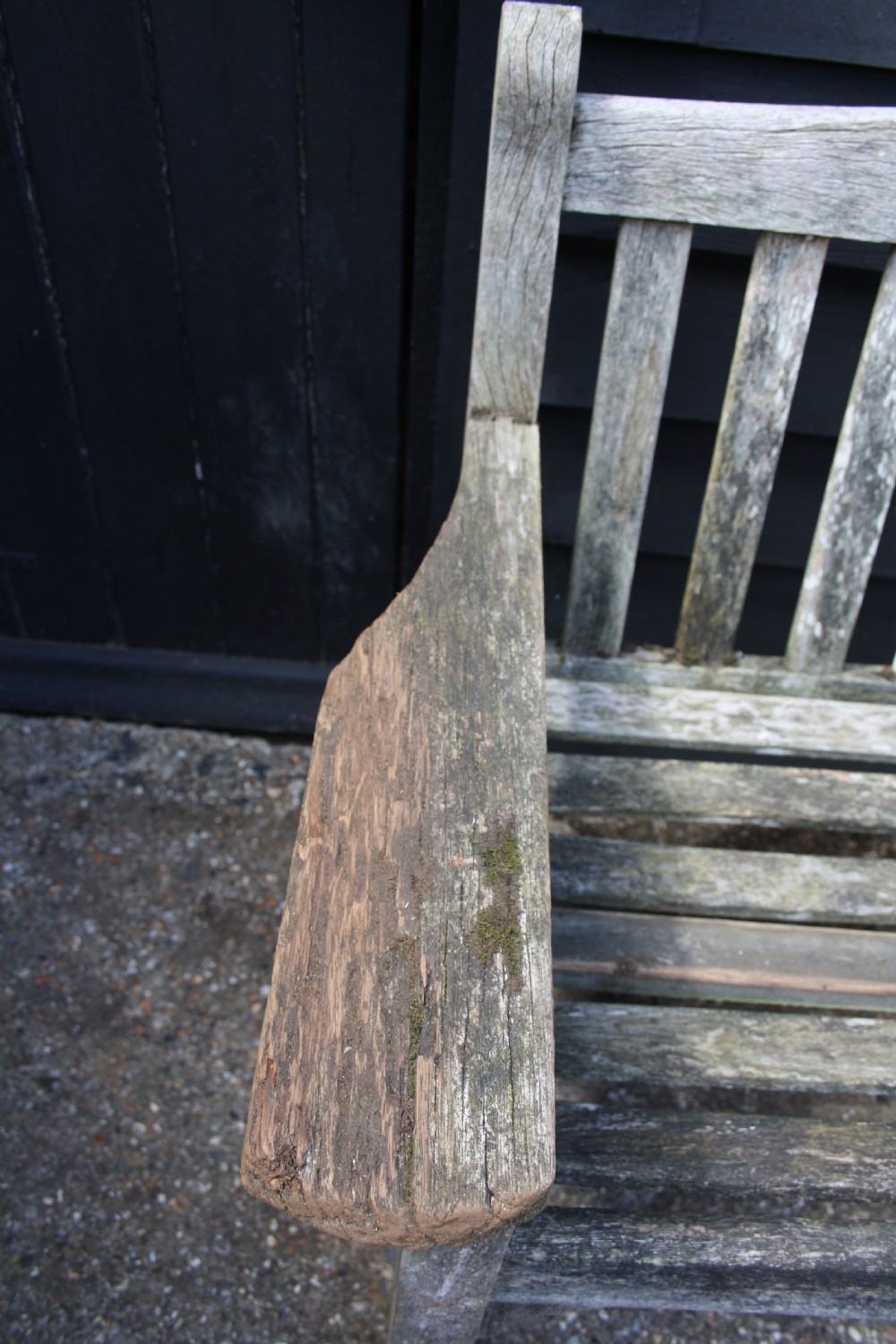 Early 20th century garden bench in teak View II